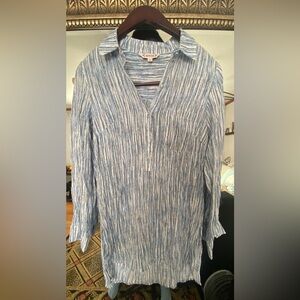 Nanette Lepore Blue and Tan Striped Top